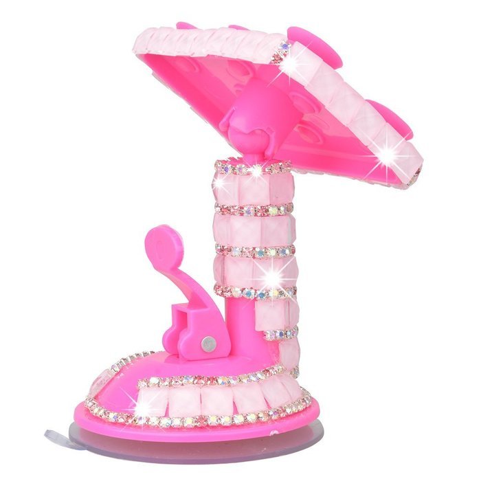 Kaka(tm) Bling Handmade Crystal Rhinestones Portable Rotating Suction Cup Mini Desk Car Mount Clip Stand Holder... N6