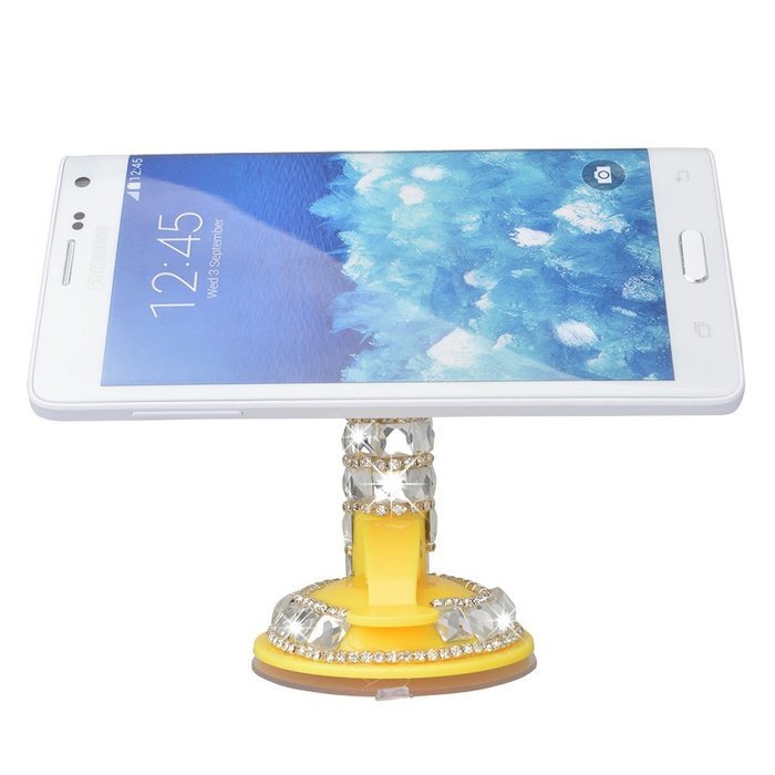 Kaka(tm) Bling Handmade Crystal Rhinestones Portable Rotating Suction Cup Mini Desk Car Mount Clip Stand Holder... N7
