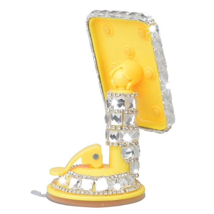 Kaka(tm) Bling Handmade Crystal Rhinestones Portable Rotating Suction Cup Mini Desk Car Mount Clip Stand Holder... N8