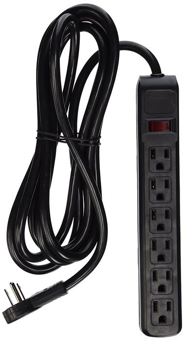CableWholesale 845-51W1-12210 Flat Rotating Plug, Surge/Modem Protector, 6 Outlet, Black, Plastic, Power Cord,...