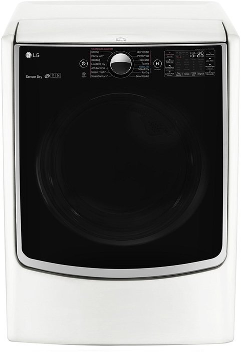 LG DLEX5000W TurboSteam 7.4 Cu. Ft. White Stackable With Steam Cycle Electric Dryer - Energy Star