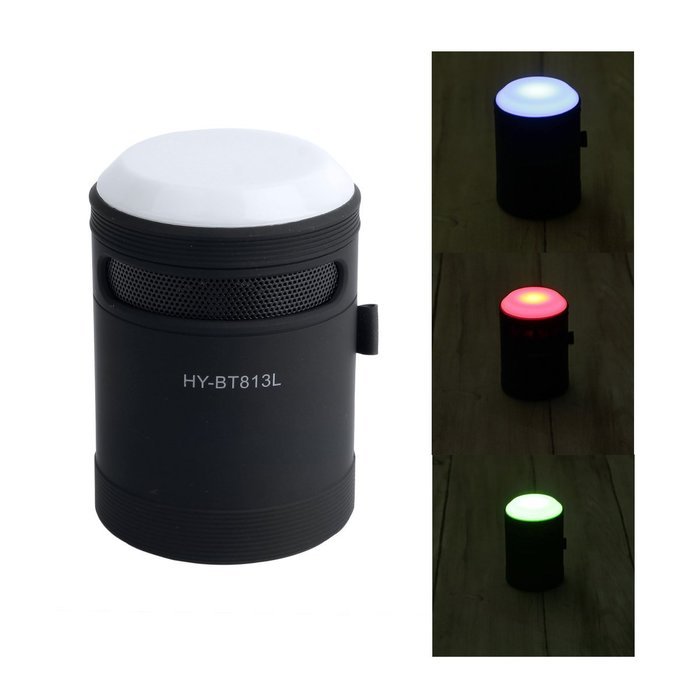 HY-BT813L Mini bluetooth speaker color LED light/TF card/Voice call/blurtooth speaker -BLACK N6
