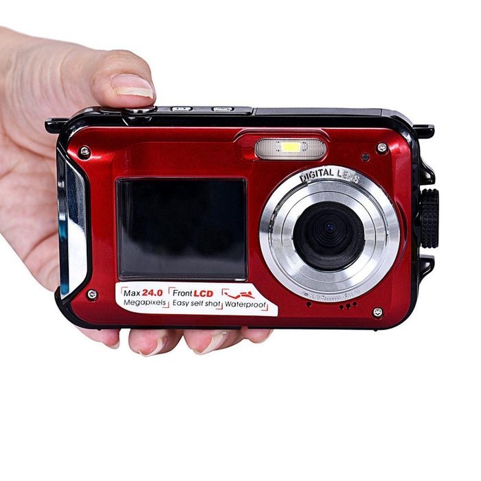 Hotkey Double Screen Waterproof Camera 24MP 16x Digital Zoom Dive Camera Perfect for Home or Outdoor Use N15