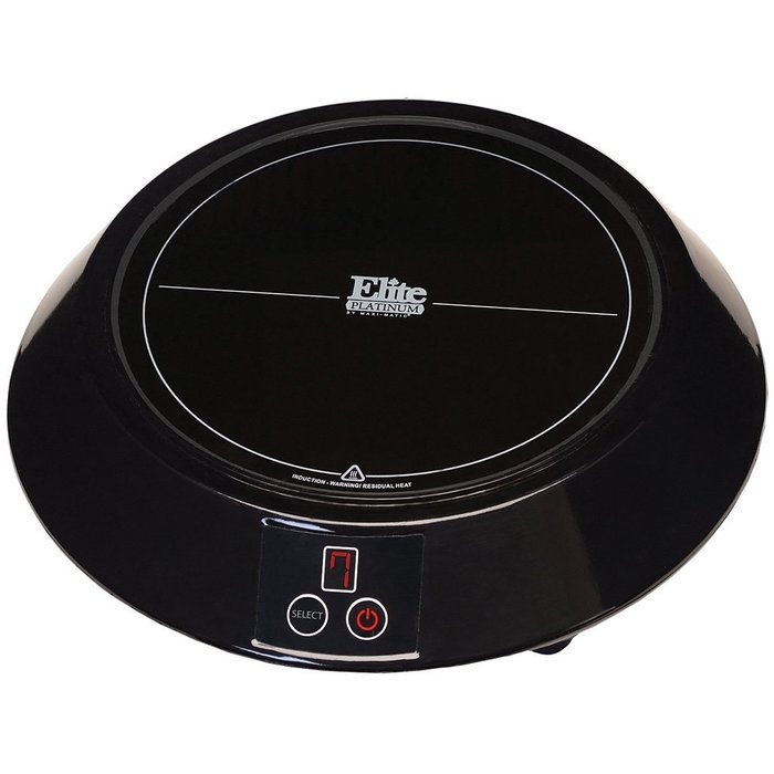 Black Elite Space-Saving Energy-Efficient Induction Cooktop w/ 7 Heat Levels