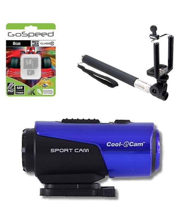 iON Cool-iCam S3000 Waterproof Action Camcorder with 720p HD Video (Blue) W/ 8GB MicroSD Memory Card + Slefie... N2