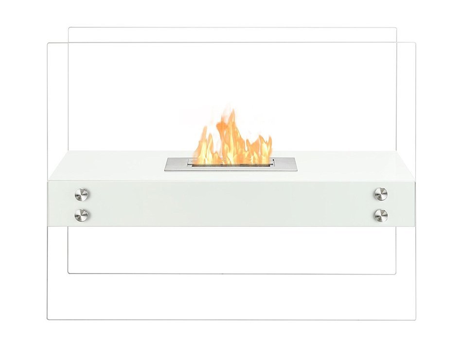 Ignis Ventless Bio Ethanol Fireplace Vitrum H White