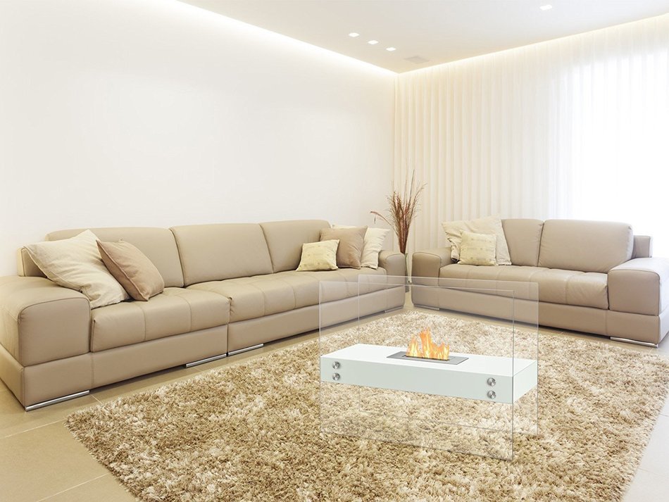 Ignis Ventless Bio Ethanol Fireplace Vitrum H White N2