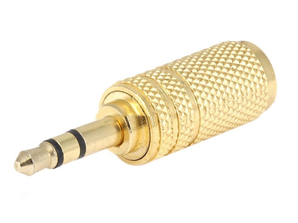 Monoprice Metal 3.5mm Stereo Plug to 3.5mm Mono Jack Adaptor - Gold Plated