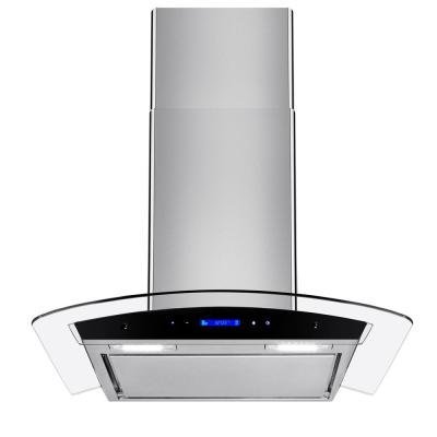 30 in. Convertible Wall Mount Range Hood in Stainless Steel with Tempered Glass, Touch Control and Carbon Filters N12
