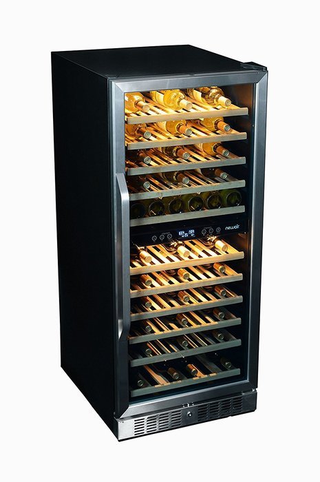 NewAir AWR-1160DB Premier Gold Series 116 Bottle Built-In WIne Cooler, StaInless Steel/Black N2