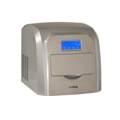 Koldfront KIM212SS Deluxe Stainless Steel Portable Ice Maker with LCD Display, Silver N6