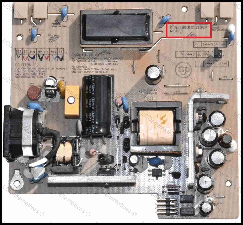 Repair Kit, Viewsonic VX922, P/N 3BS0101313GP LCD Monitor, Capacitors, Not the Entire Board N3