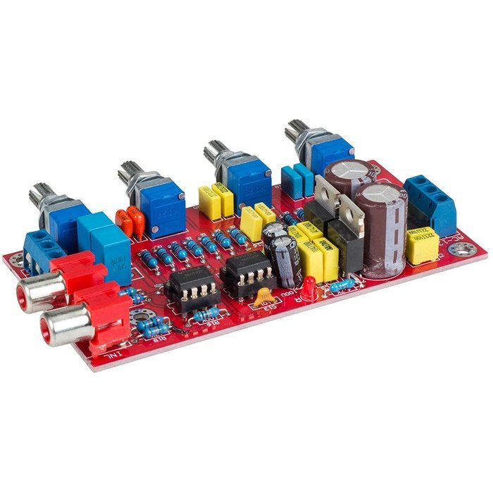 Yuan-Jing NE5532 Stereo Preamplifier Volume Control Board with Treble Midrange and Bass Tone Controls N5