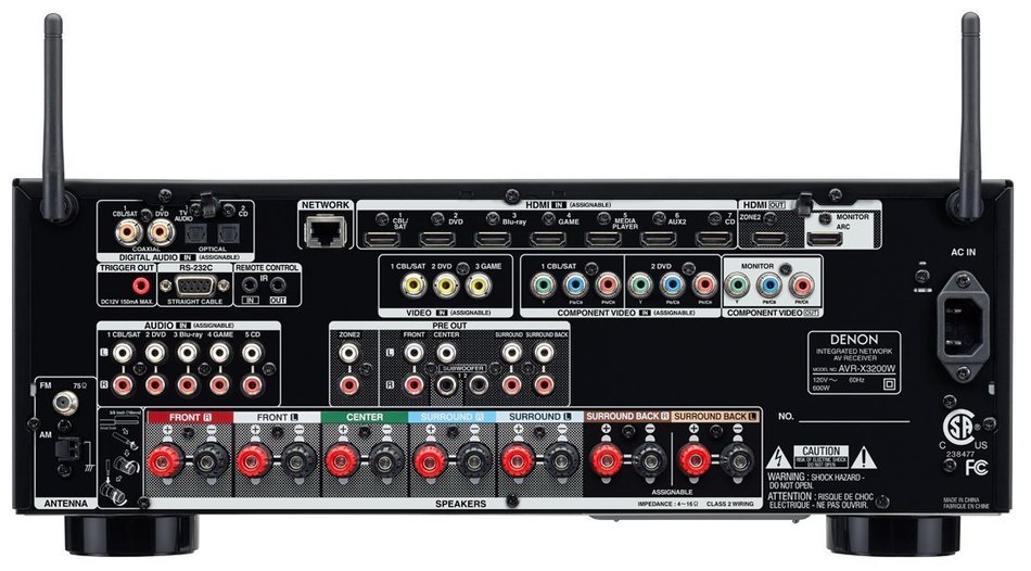 Denon AVR-X3200W 7.2-Channel Full 4K Ultra HD AV Receiver with Bluetooth and Wi-Fi N4