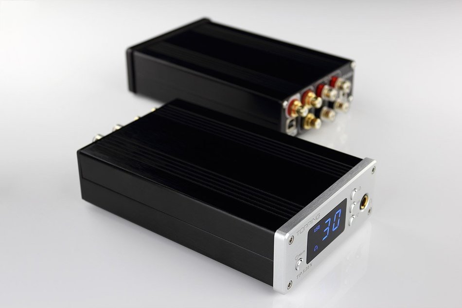 Upgrade Version TP32EX 50W Digital Headphone Amplifier with USB-DAC AMP and Remote Control (Silver) N4