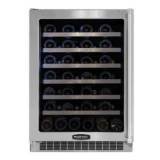 Professional 54 Bottle Single Zone Wine Refrigerator Finish: Overlay Frame Glass, Hinge Location: Left