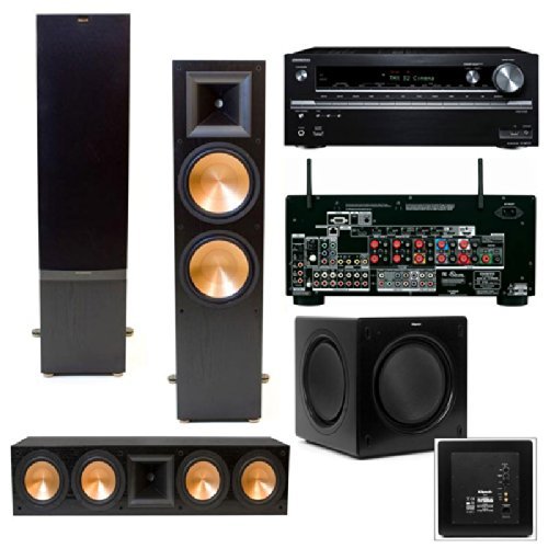 Klipsch RF-7 II Towers-RC-64II Center-SW-310 (black) Onkyo TX-NR838 7.2