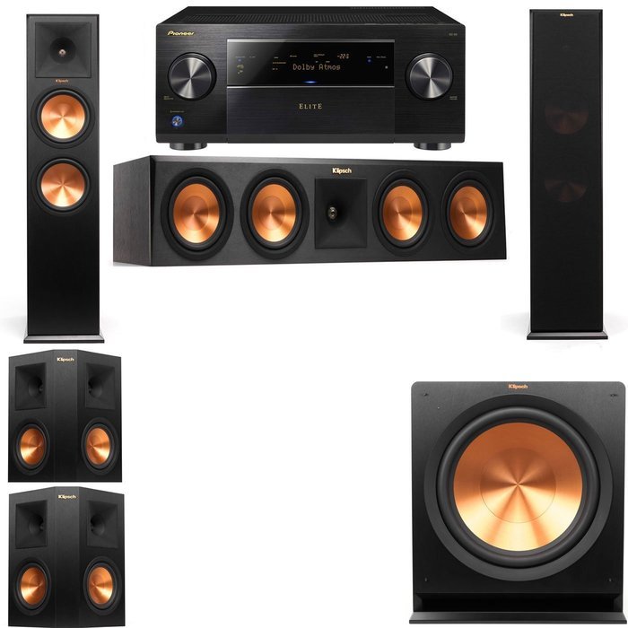 Klipsch RP-280F Tower Speakers-RP-450C-R112SW-5.1-Pioneer Elite SC-85