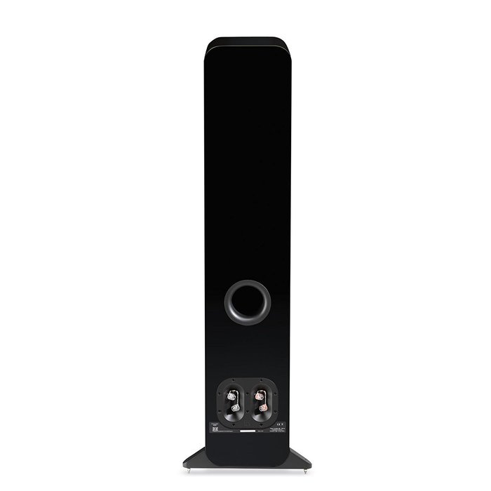 Q Acoustics 3050 Floorstanding Speakers (Gloss Black) with QED Silver Anniversary XT Speaker Cable Pair 6.5 Feet...