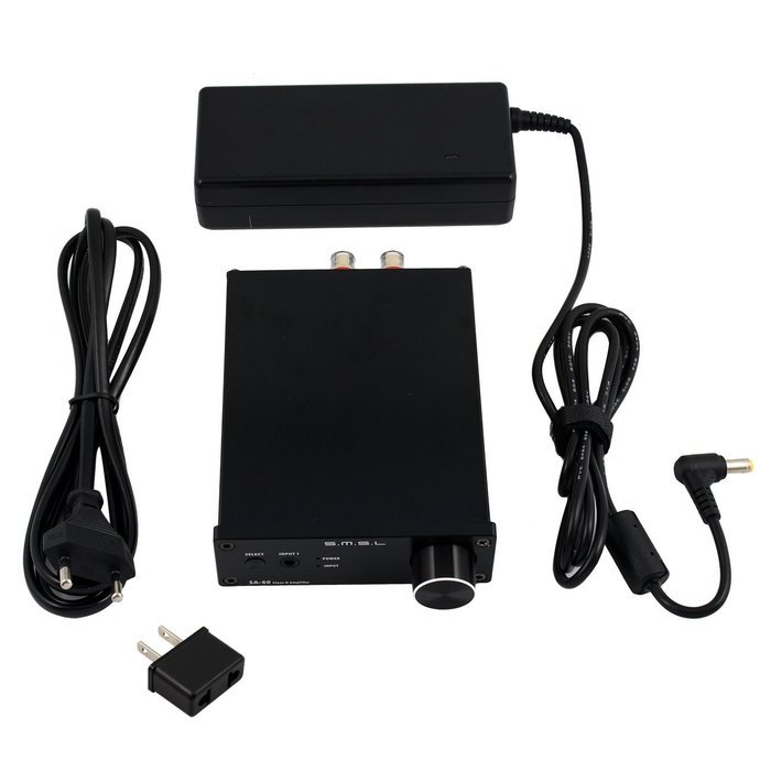 SMSL SA-60 60*2 TPA3116 Class D Big Power HIFI Digital Desktop Amplifier Color Black with Power Supply with Tera... N6