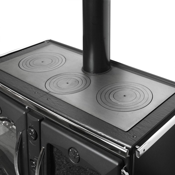 Wood Burning Cook Stove La Nordica "America Black" Cooking Stove Range N7