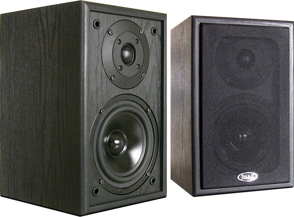 Pair of Black JMax 60 Watt QHR-127 Book Shelf Speakers