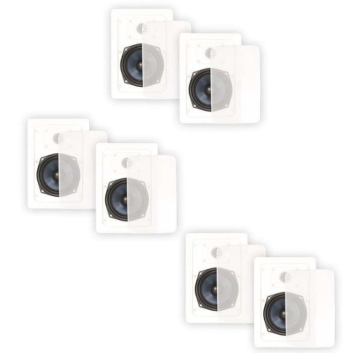 Blue Octave BDW52 In Wall Speakers 2 Way Home Theater Surround Sound 3 Pair Pack