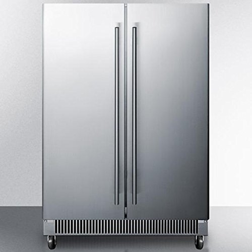 CL63FDOS Dual zone outdoor wine/beverage center for built-in or freestanding use, with French door swing, stainless... N6