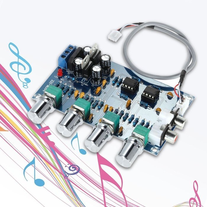 KKmoon NE5532 Stereo Pre-amp Preamplifier Tone Board Audio 4 Channels Amplifier Board N7