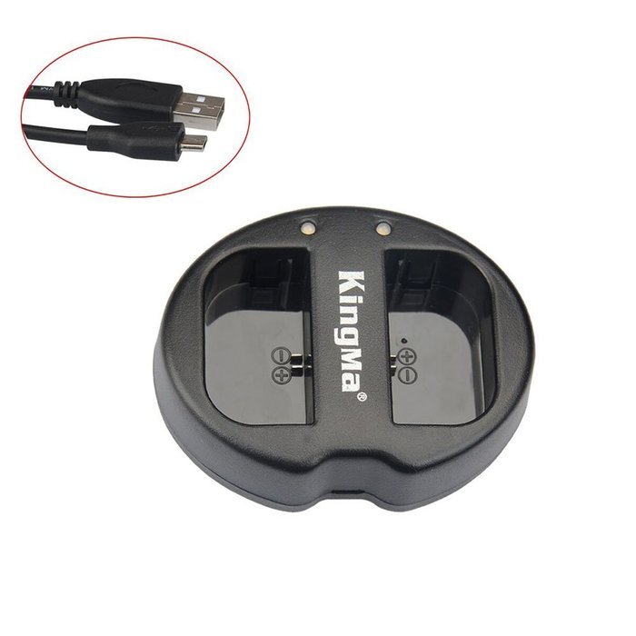 Andoer KingMa Dual 2-Channel ENEL14 Battery Charger for Nikon D3100 D3200 D5100 P7100 P7000 N16