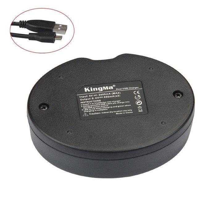 Andoer KingMa Dual 2-Channel ENEL14 Battery Charger for Nikon D3100 D3200 D5100 P7100 P7000 N18