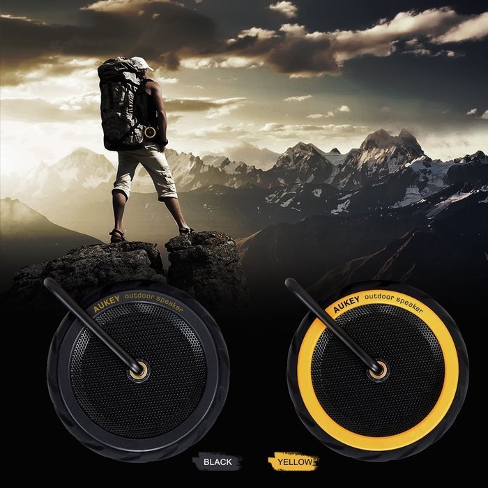 AUKEY Bluetooth Speaker, Wireless Outdoor Wheel Speaker with Water and Shock Resistant for iPhone, iPad, Samsung... N4