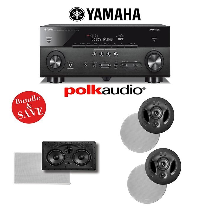 Yamaha AVENTAGE RX-A760BL 7.2-Channel Network A/V Receiver + Polk Audio Vanishing Series 3.0 In-Wall / In-Ceiling... N2