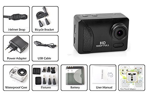 Full Hd 1080p Wi-fi Action Sport Camera - 1.8 Inch Screen, Hdmi Output, Ip68 Waterproof Rating for up to 40 Meters... N10