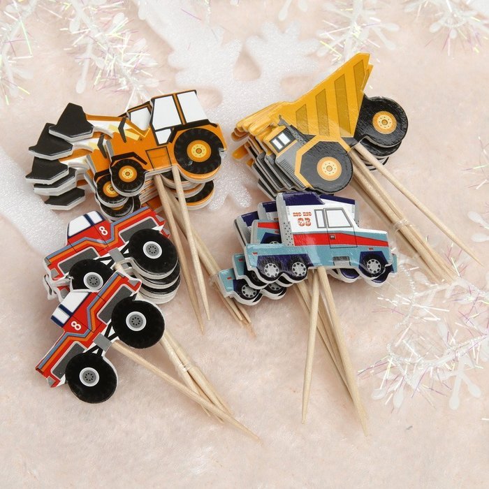 Whitelotous 24pcs Cake Inserted Card Decor Dessert Muffin Cupcake Toppers for Picnic Wedding Baby Shower Birthday... N15