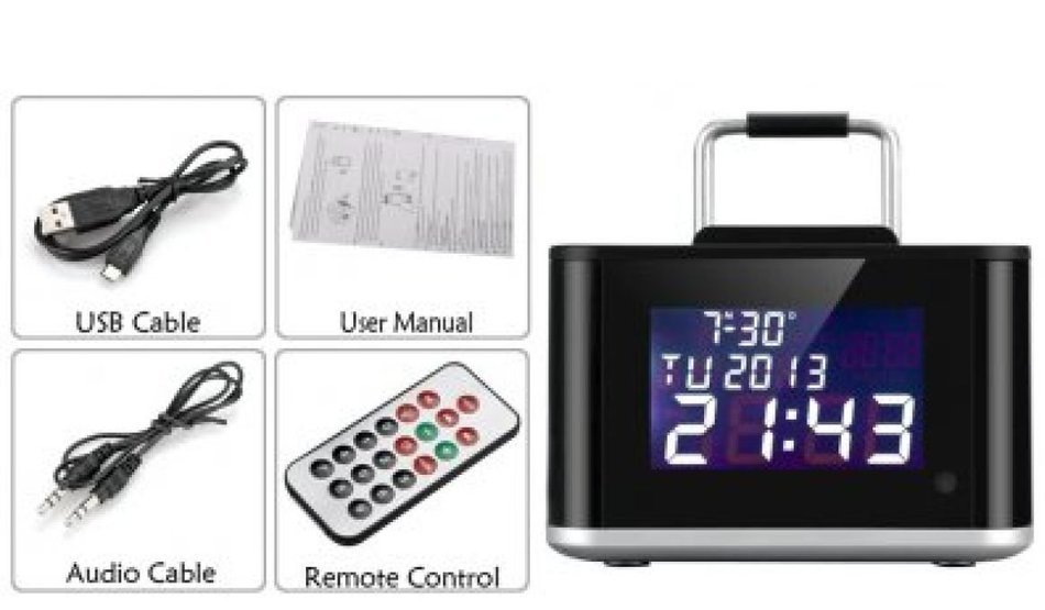 AJ-86 Stereo Bluetooth Speaker - 3.25 Inch LCD Display, Stereo Sound, Calendar, Alarm, FM Radio, Remote Control N6