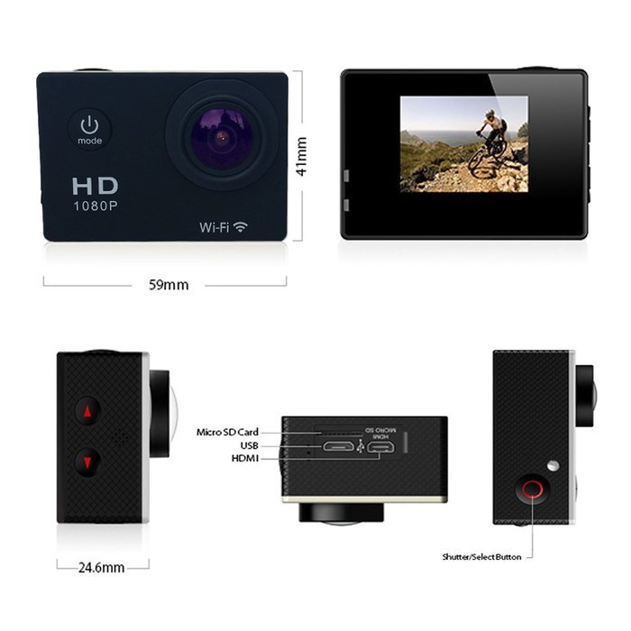 Xtech&reg; KoolCam AC300 HD 1080p H.264 Waterproof ACTION Camera / Camcorder captures Videos at 1080 pixels 30 frames... N4