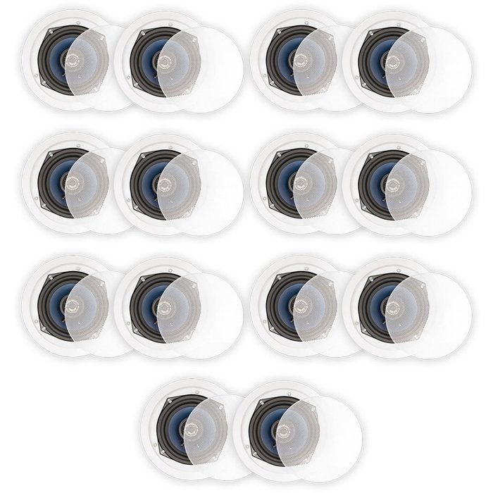 Blue Octave LC52 In Ceiling Speakers Home Theater Surround Sound 2-Way Speaker 7 Pair Pack