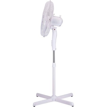 Brentwood 16" Oscillating Stand Fan, Silver Finish | F-16SMW N2