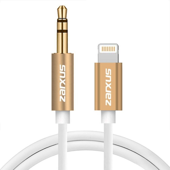 Zarxus Lightning to 3.5mm Aux Cable, Lightning to Aux Cable Male to Male for iPhone7/7Plus, iPhone6/6S/6Plus,... N3