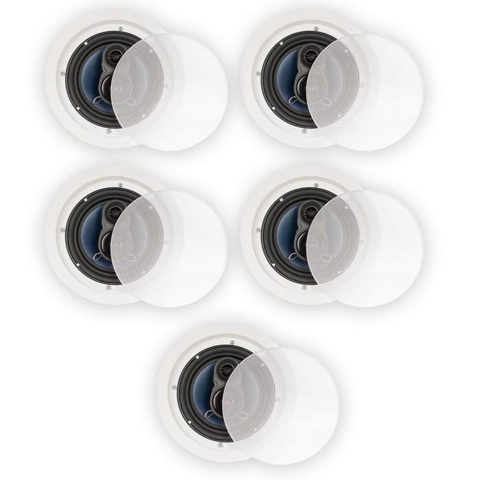 Blue Octave RC63 In Ceiling 6.5" Speakers 3 Way 6.5" Home 1600 Watts New 5 Speaker Set RC63-5S