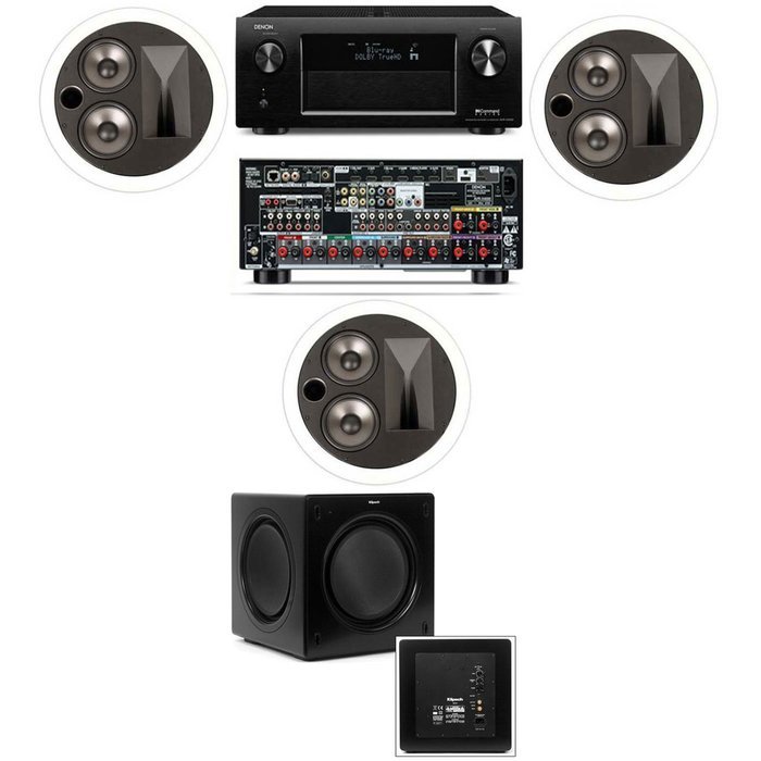 Klipsch KL-7502-THX 3.1 In-Ceiling System-Denon AVR-X4000 IN-Command 7.2- White