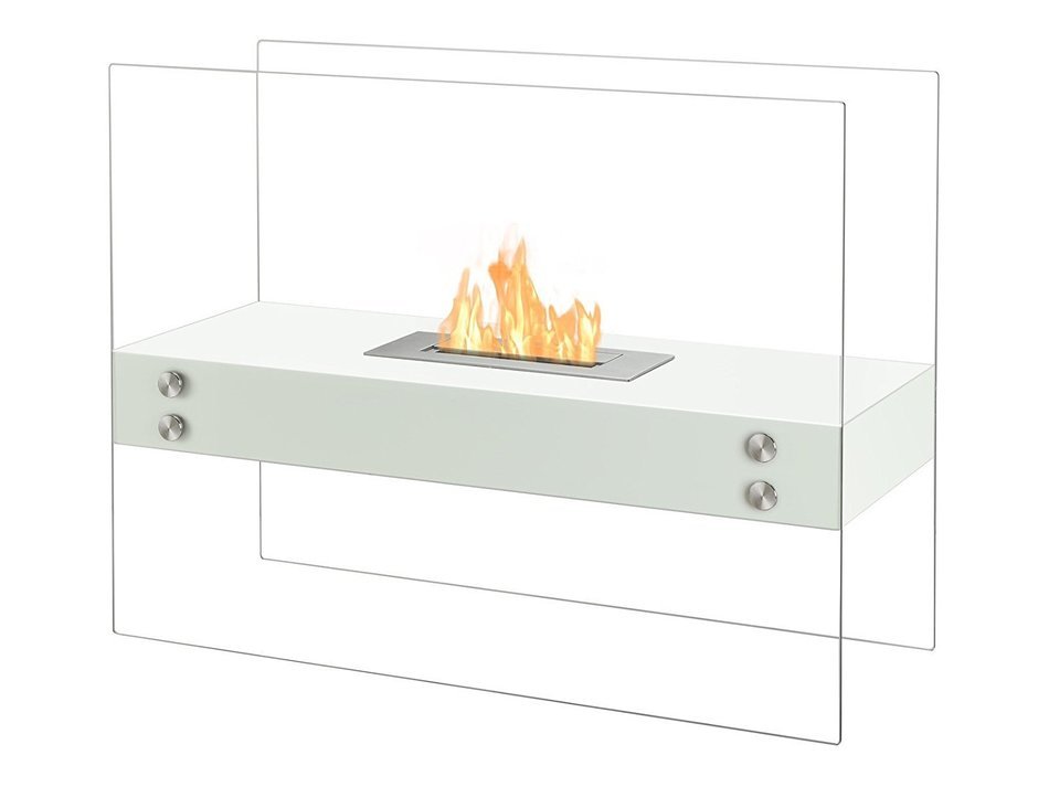 Ignis Ventless Bio Ethanol Fireplace Vitrum H White N3