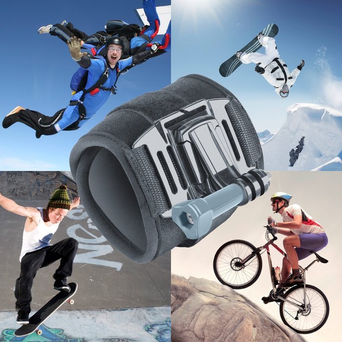 USA Gear Armband Action Camera Filming Solution with 2-point Neoprene Strap and J Hook and Tripod Screw Mount... N4