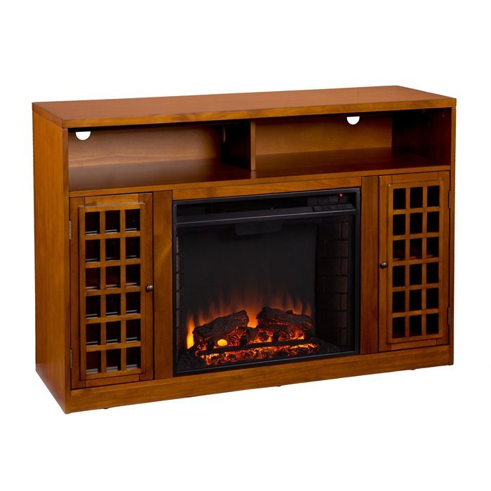 50" Electric Fireplace with Cabinet , TV Media Stand Console - Pine N7
