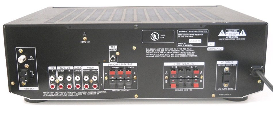 Sony Dolby Suround Pro-Logic Digital Signal Processing, AM/FM Receiver STR-DE325 N6