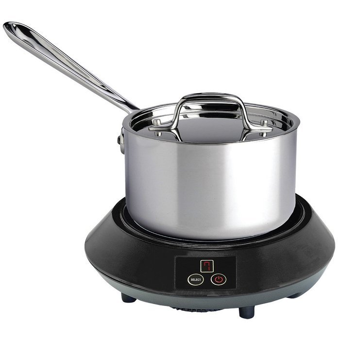 Black Elite Space-Saving Energy-Efficient Induction Cooktop w/ 7 Heat Levels N2