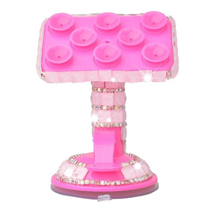Kaka(tm) Bling Handmade Crystal Rhinestones Portable Rotating Suction Cup Mini Desk Car Mount Clip Stand Holder... N10