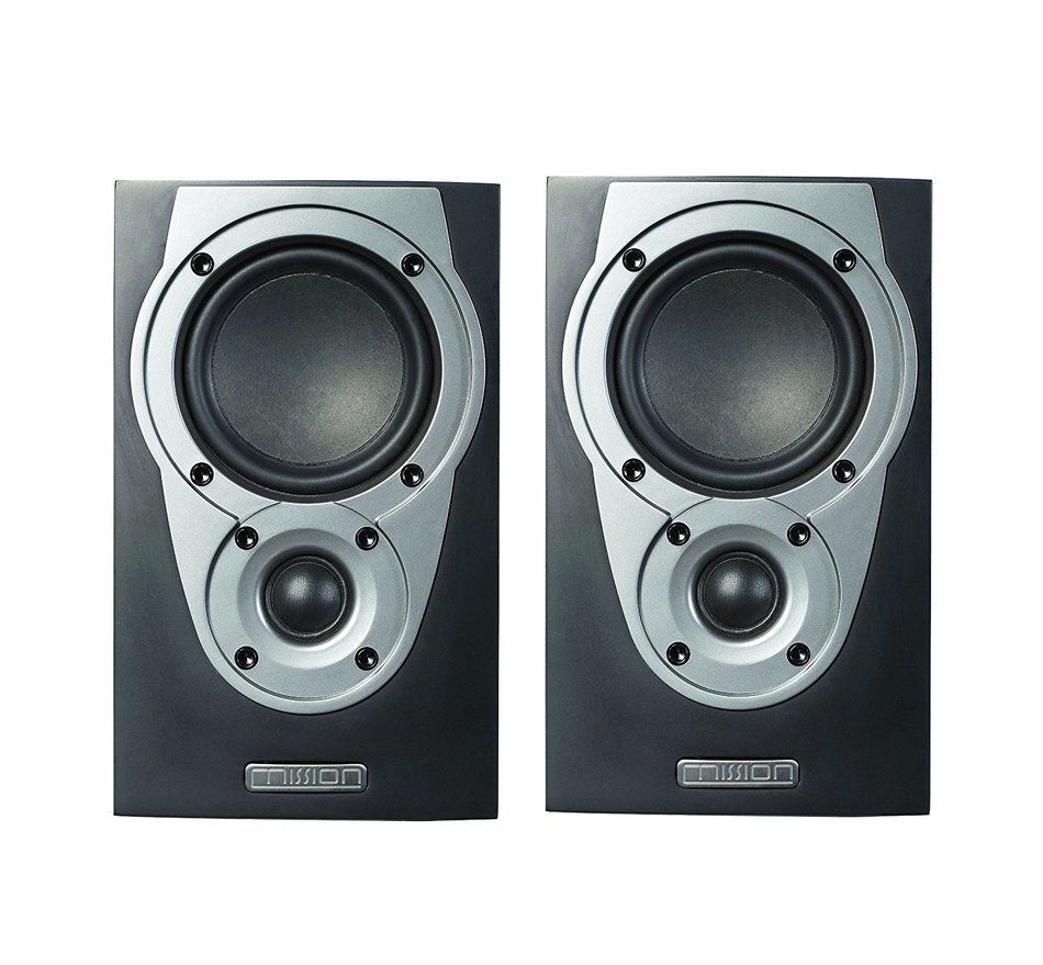 Mission Audio MX-S BLK 2-Way Bookshelf Speakers (Black, 2) (Discontinued by Manufacturer) N5