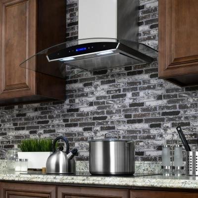 30 in. Convertible Wall Mount Range Hood in Stainless Steel with Tempered Glass, Touch Control and Carbon Filters N15